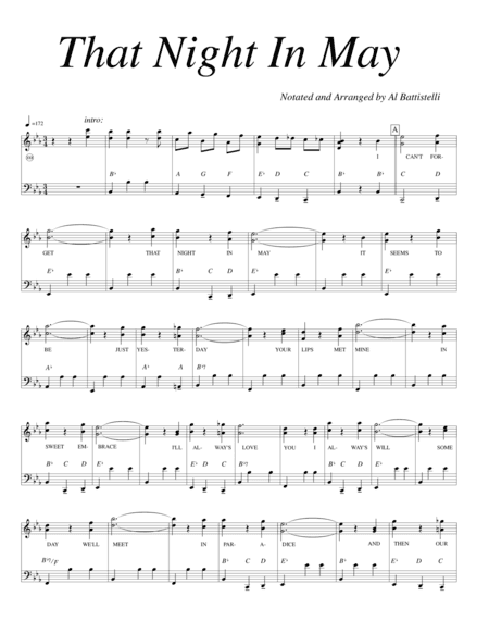 That night In May (arr. Al Battistelli)
