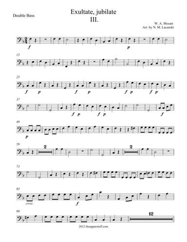 Exultate, jubilate Movement III "Alleluia" (arr. Nick Lacanski)