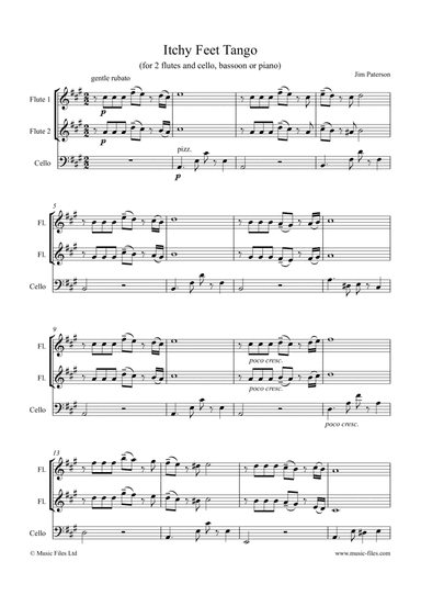 Itchy Feet Tango (for 2 flutes & Cello)