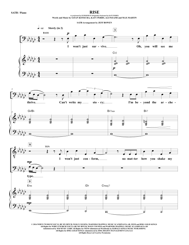 Rise (arr. Jeffrey Bowen)