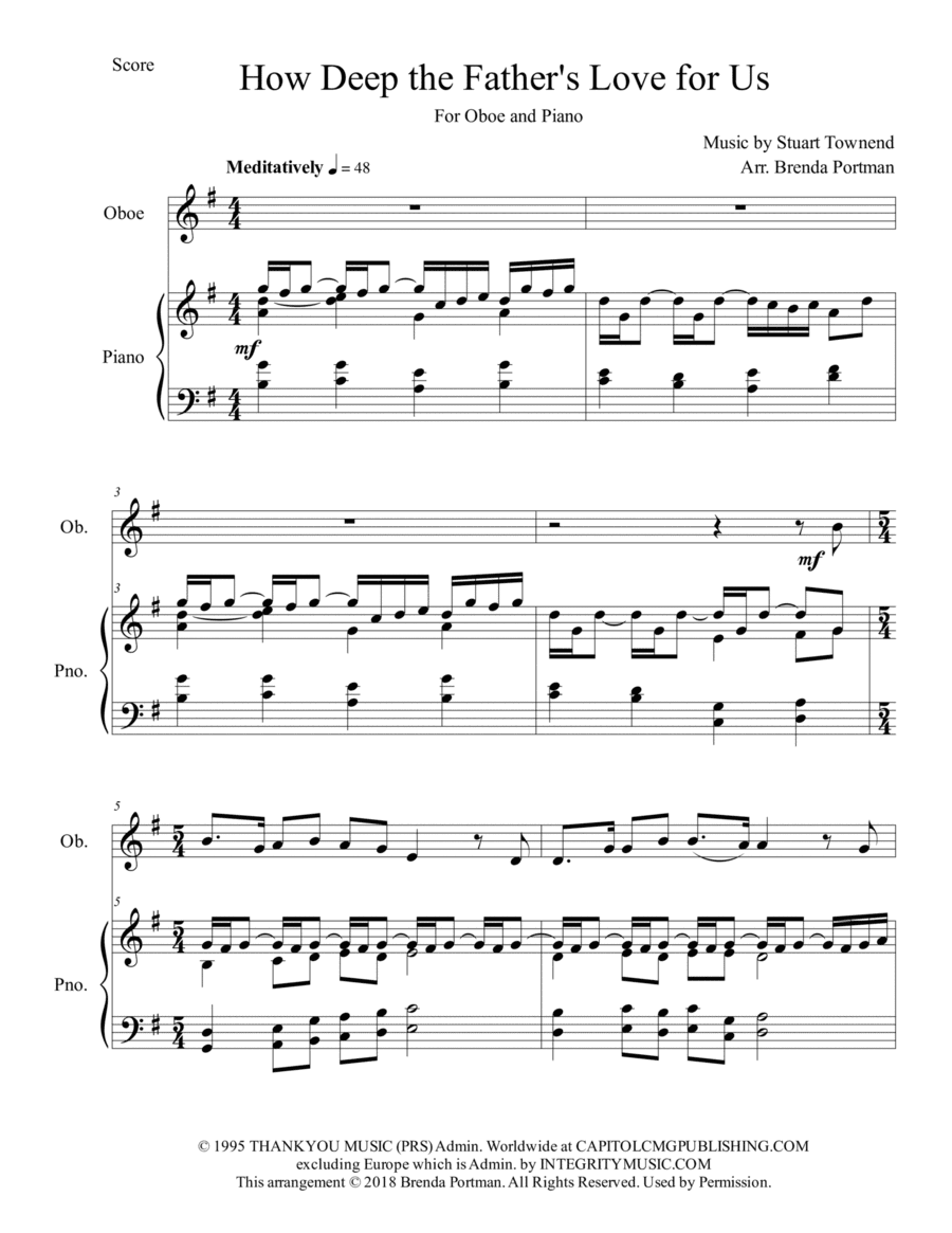 How Deep The Father's Love For Us (arr. Brenda Portman)