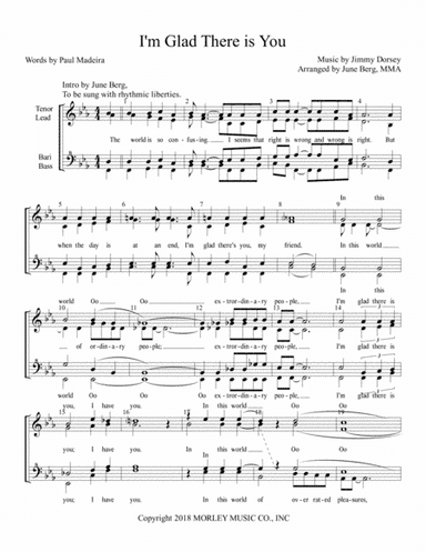 I'm Glad There Is You (in This World Of Ordinary People) (arr. June Berg, Original intro by June Berg)