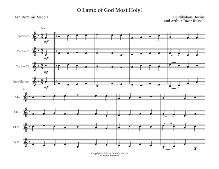 O Lamb of God Most Holy! (arr. Dominic Meccia)