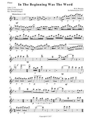 IN THE BEGINNING WAS THE WORD - Flute