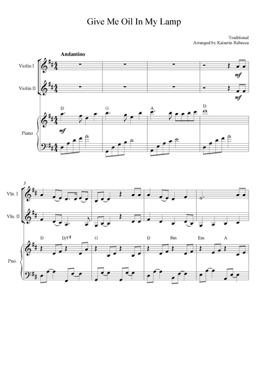 Give Me Oil in My Lamp (arr. Kaiserin Rebecca)