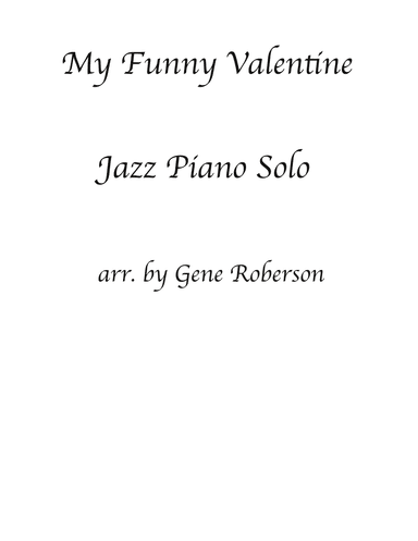 My Funny Valentine (arrangements) (arr. Gene Roberson)
