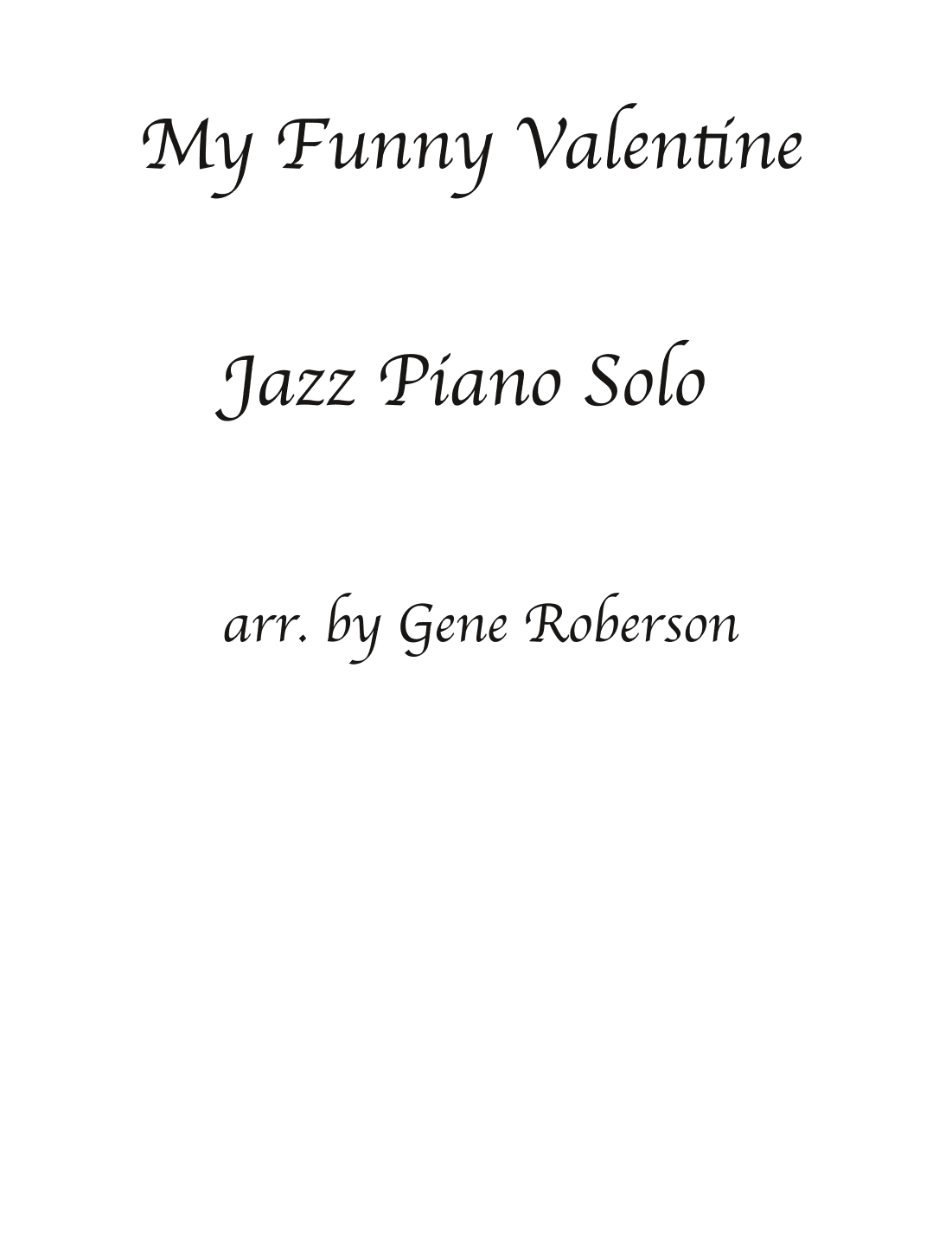 My Funny Valentine (arrangements) (arr. Gene Roberson)