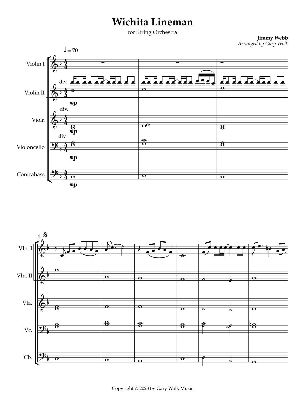 Wichita Lineman (arr. Gary Wolk)