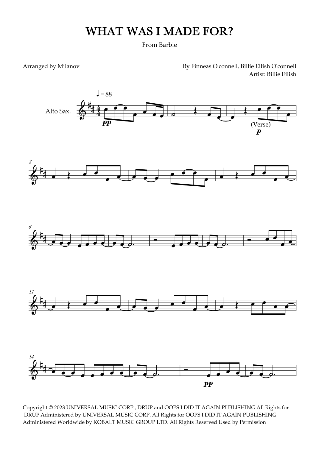 What Was I Made For? (arr. Milanov)