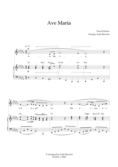 Ave Maria - Schubert Db Major Chords (arr. Cadu Barcelos)