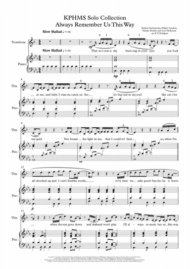 Always Remember Us This Way (arr. Kevin P Holdgate)