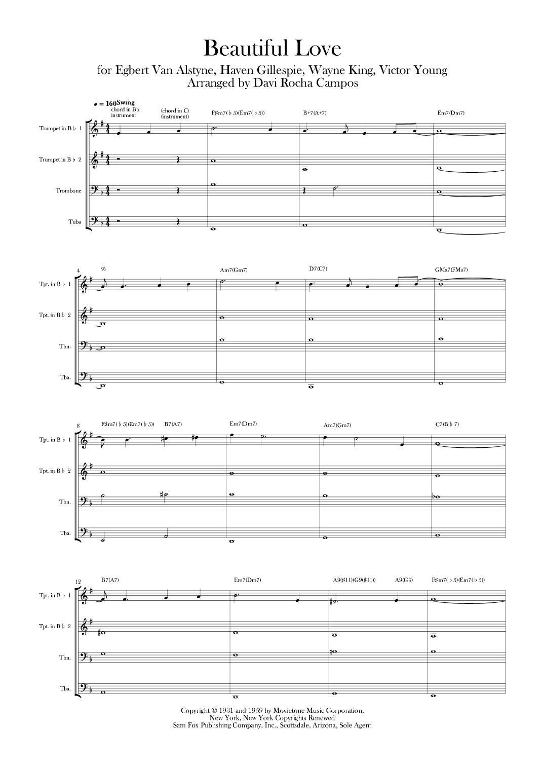 Beautiful Love (arr. Davi Rocha Campos)