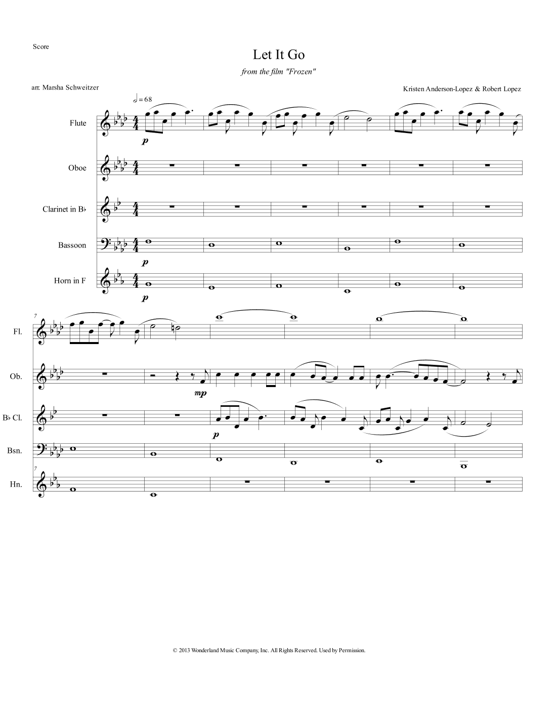 Let It Go (arr. Marsha Schweitzer)