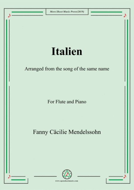 Fanny Hensel-Italien, for Flute and Piano (arr. MSM)