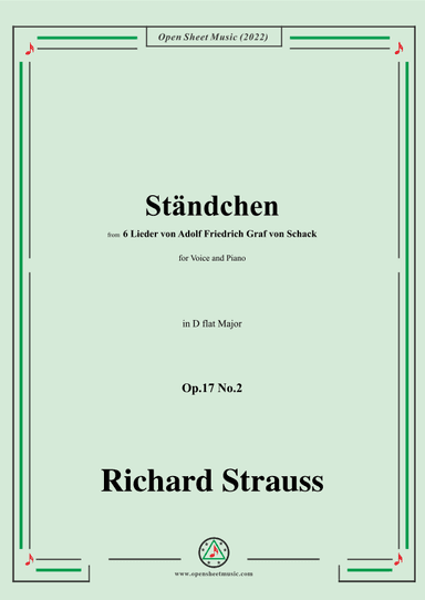 Richard Strauss-Ständchen,in D flat Major (arr. OSM Press)