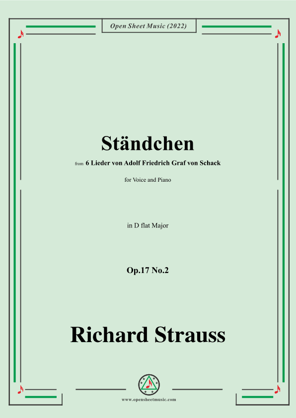 Richard Strauss-Ständchen,in D flat Major (arr. OSM Press)