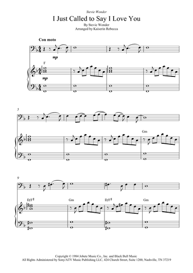 I Just Called To Say I Love You (arr. Kaiserin Rebecca)