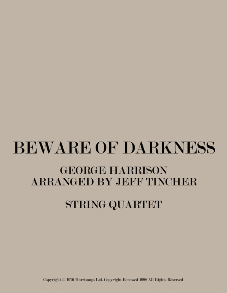 Beware Of Darkness (arr. Jeff Tincher)