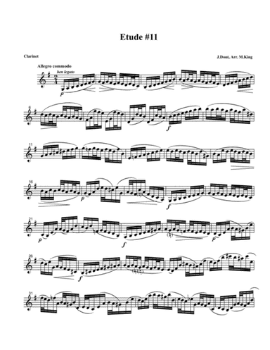 Clarinet Etude #11, Arr. Marten King (arr. Marten King)