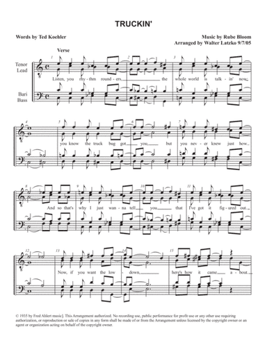 Truckin' (arr. Walter Latzko)