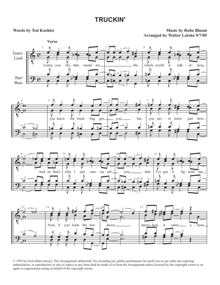 Truckin' (arr. Walter Latzko)