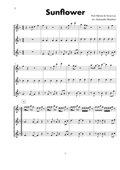 Sunflower (arr. Aleksander Braathen)