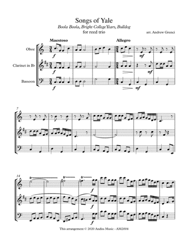 Songs of Yale (Boola Boola, Bright College Years, Bulldog) (arr. Andrew Grenci)