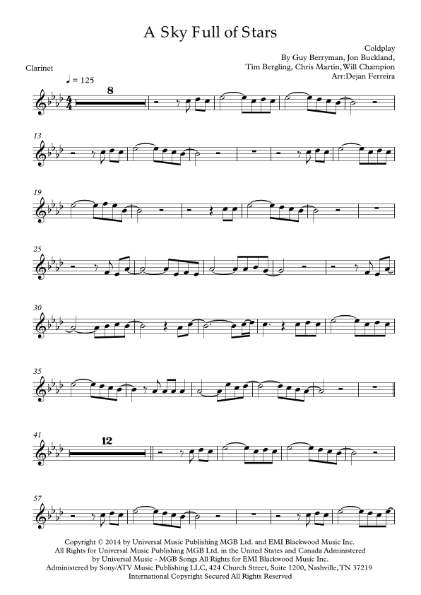 A Sky Full Of Stars (arr. Dejan Ferreira)