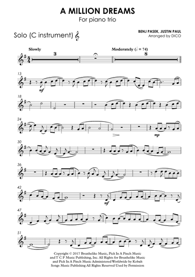 A Million Dreams (arr. Dico)