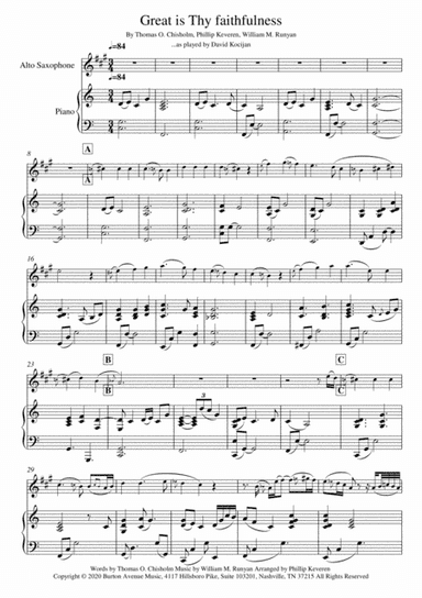 Great Is Thy Faithfulness (arr. David Kocijan)