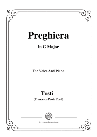 Tosti-Preghiera in G Major,for Voice and Piano (arr. MSM)