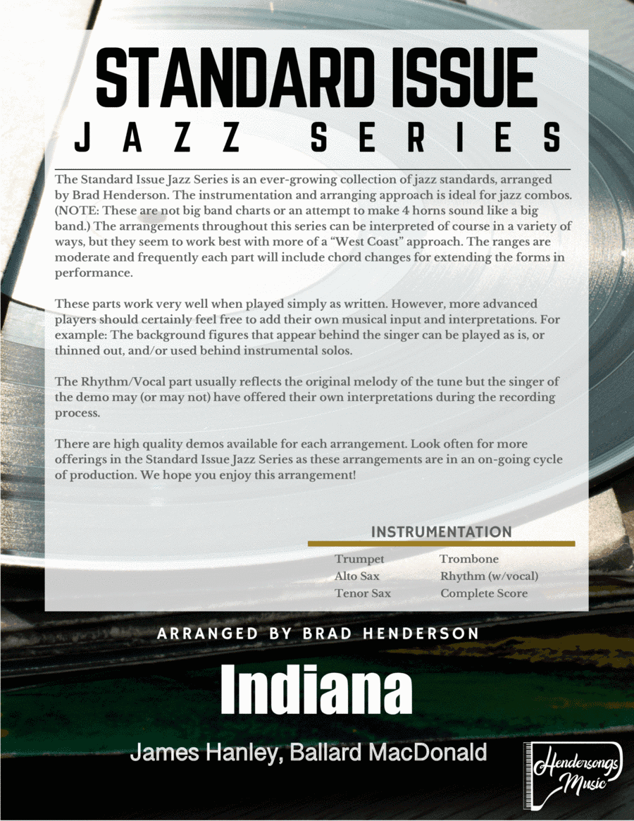 Indiana (Back Home Again) (arr. Brad Henderson)