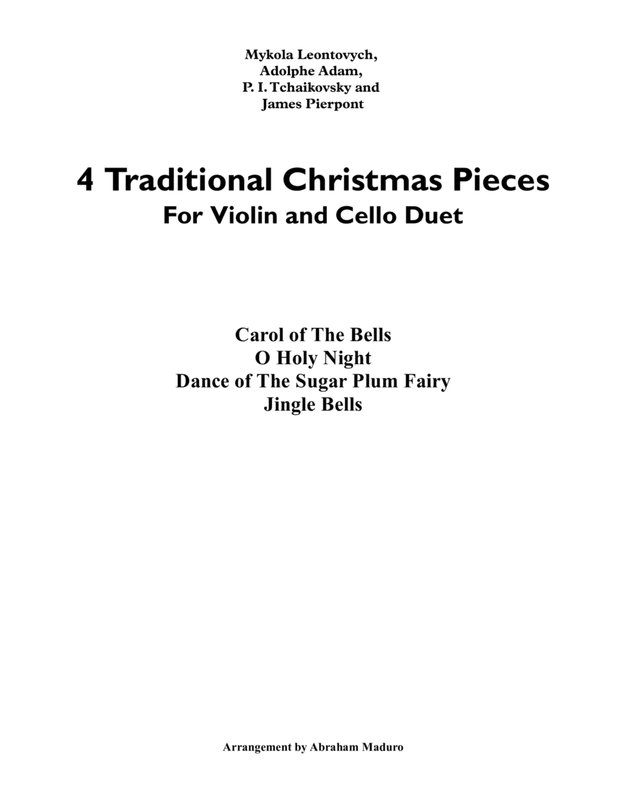 4 Traditional Christmas Pieces for Violin and Cello Duet (arr. Abraham Maduron)