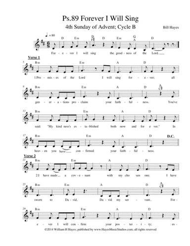 Psalm 89:  Forever I Will Sing (4th Sunday of Advent)