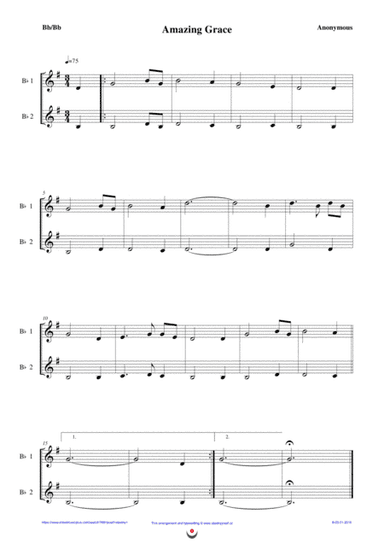 Amazig Grace (easy brass duet Nb. 8 - Bb/Bb) (arr. Josef Štastný)