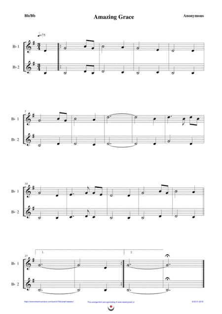 Amazig Grace (easy brass duet Nb. 8 - Bb/Bb) (arr. Josef Štastný)