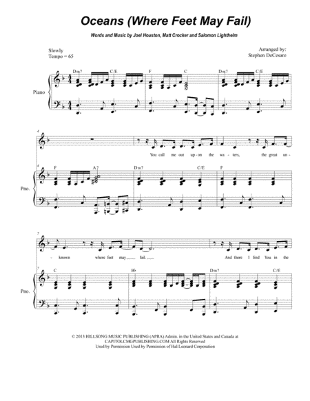 Oceans (Where Feet May Fail) (arr. Stephen DeCesare)