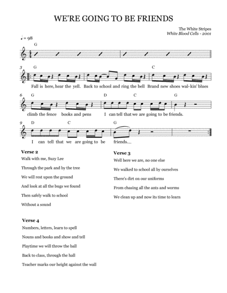 We're Going To Be Friends (arr. Brock Chart)