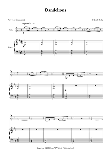 Dandelions (arr. Tom Drummond)