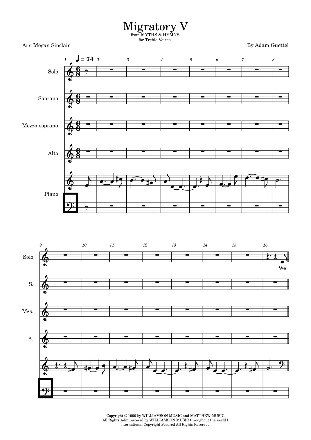 Migratory V (arr. Megan Sinclair)