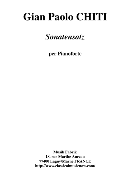 Gian Paolo Chiti: Sonatensatz for piano