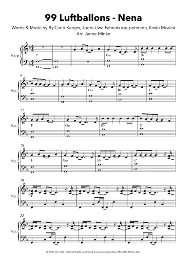 99 Red Balloons (99 Luftballons) (arr. Janne-Minke)