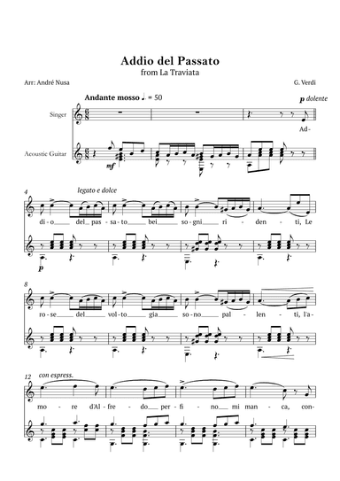 Addio del Passato (arr. André Nusa)