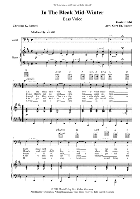 In The Bleak Mid-Winter (arr. Gert Th. Walter)