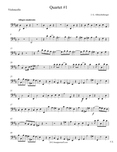 Quartet #1 in D Major (arr. theupperstaff.com)