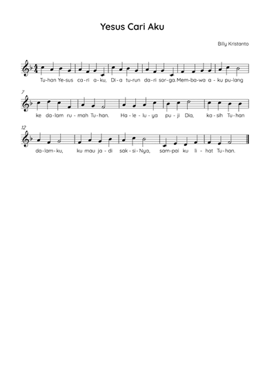 Yesus Cari Aku / Jesus Seeks Me (arr. Angie Wiranata)