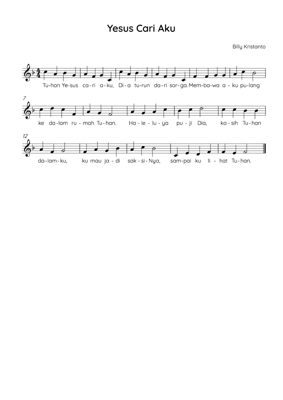 Yesus Cari Aku / Jesus Seeks Me (arr. Angie Wiranata)