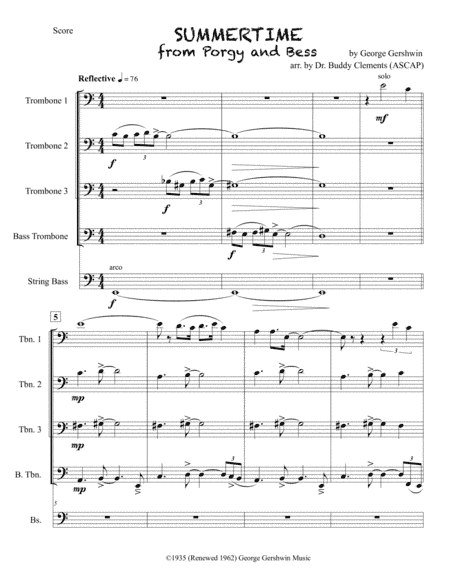 Summertime (arr. Dr. Buddy Clements)