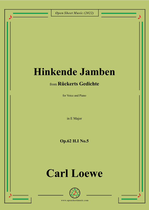 Loewe-Hinkende Jamben,in E Major,Op.62 H.I No.5 (arr. OSM Press)