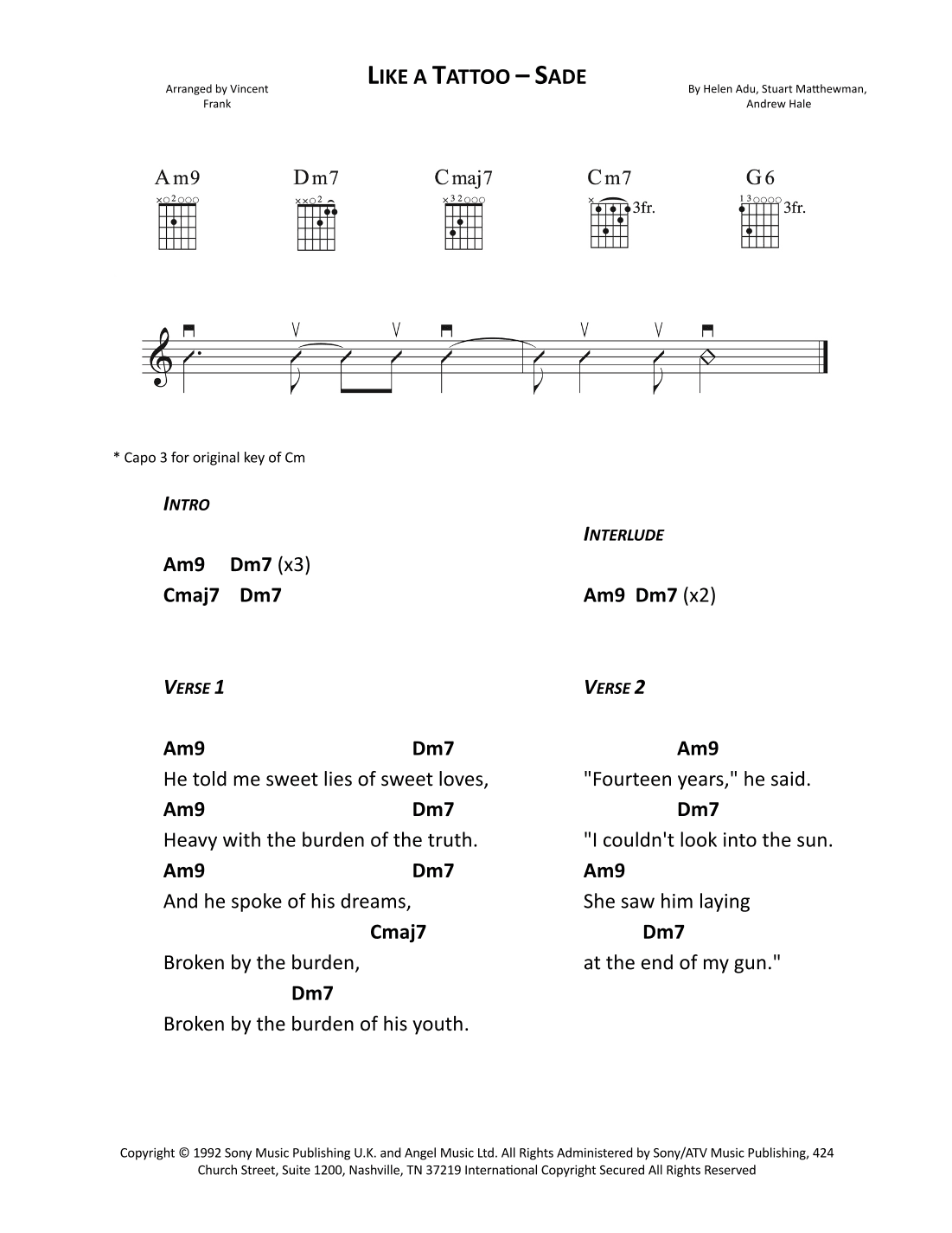 Like A Tattoo (arr. Vincent Frank)
